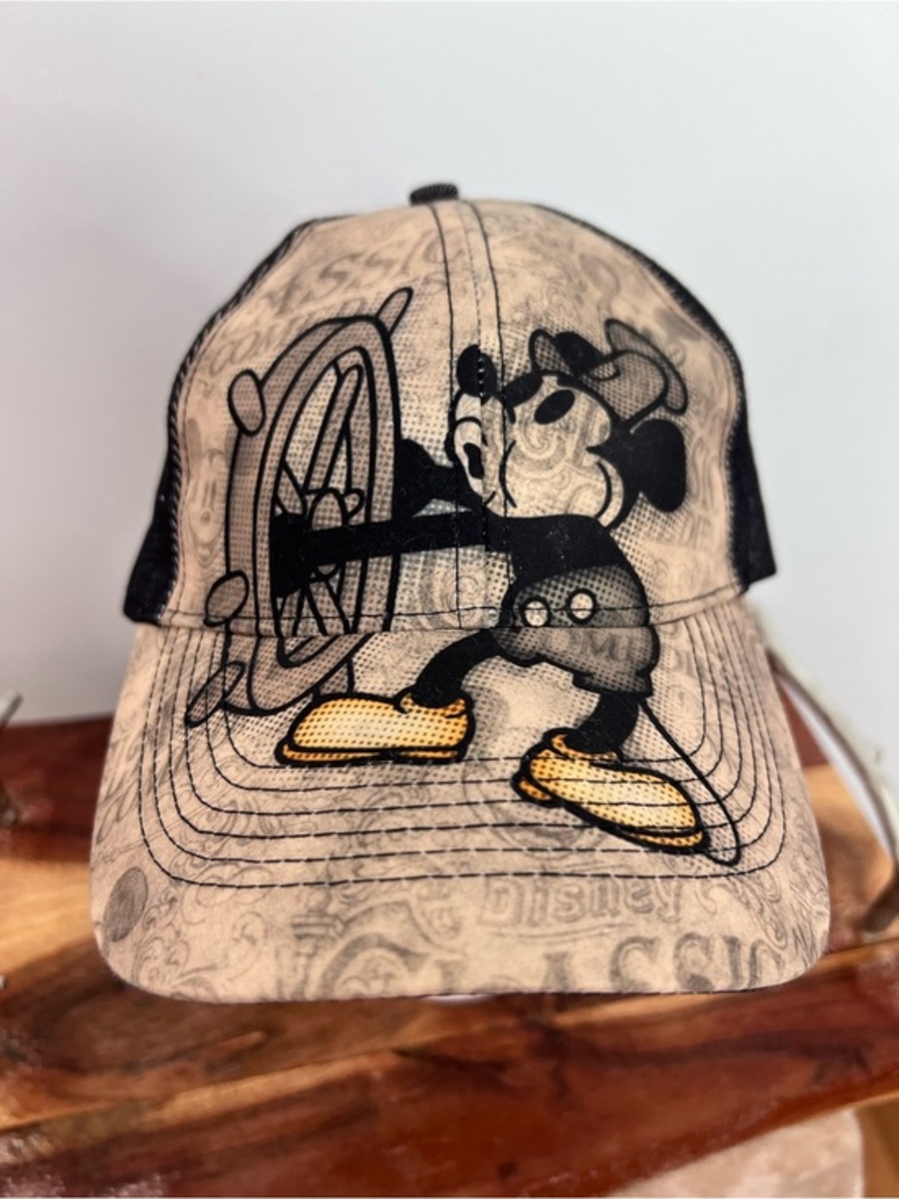 Disney Parks Mickey Steamboat Willie Mickey Graphic Trucker Cap Hat NWT